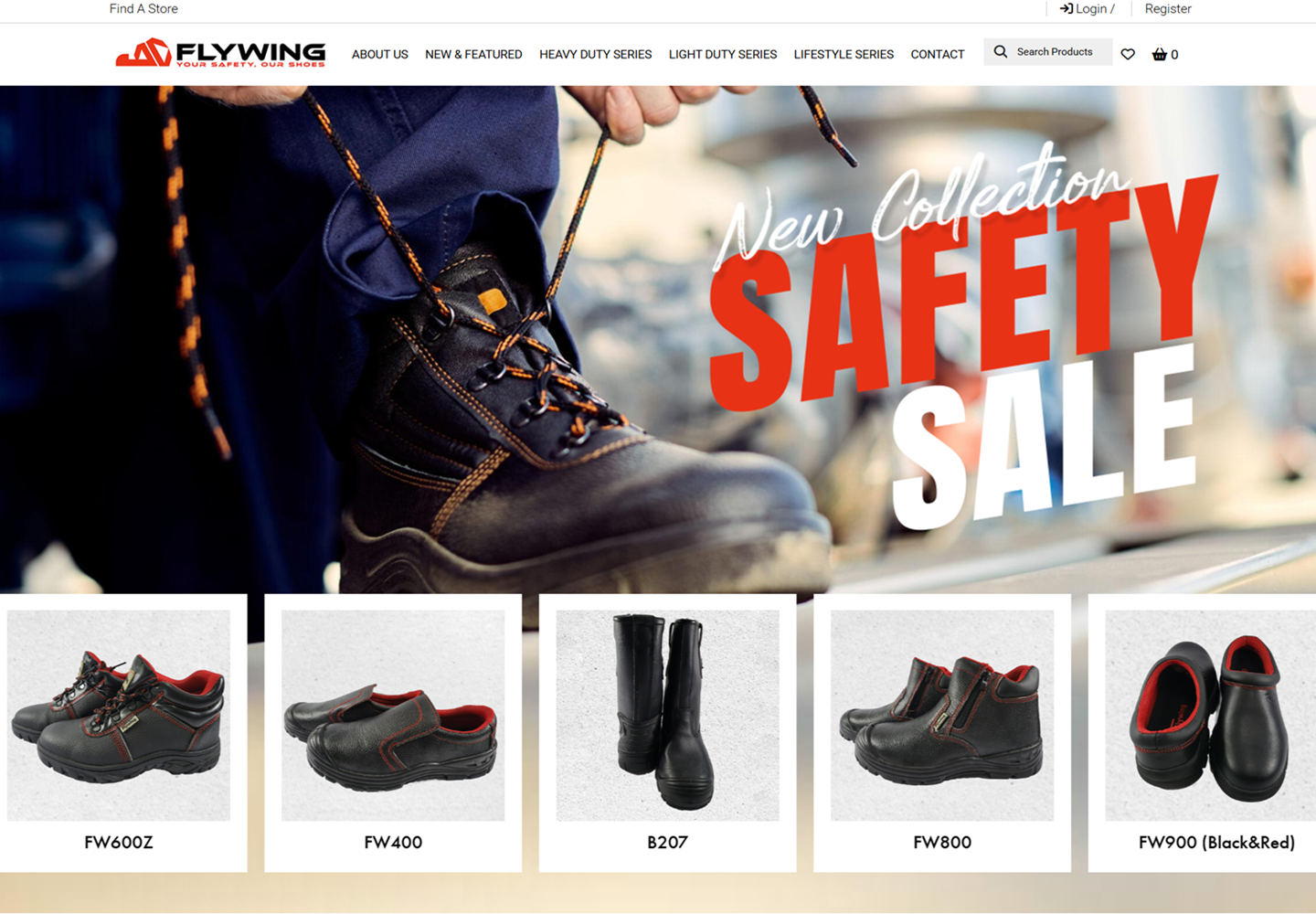 Flywing website homepage designed and developed by ACSIUS