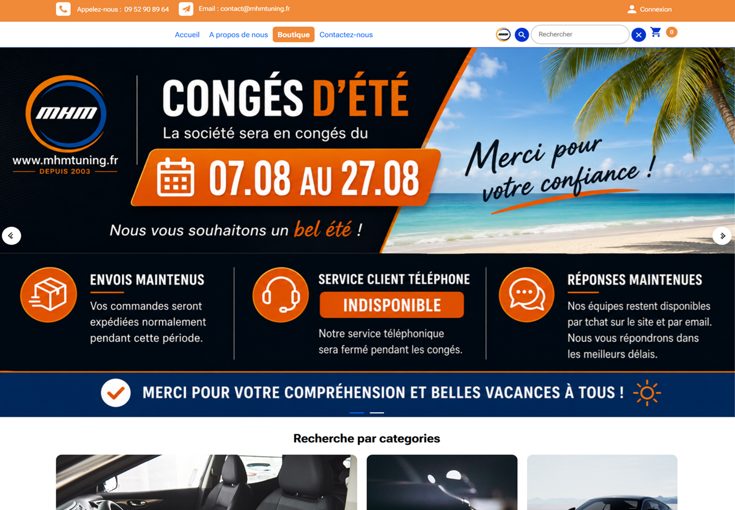 MHM Tuning website homepage designed and developed by ACSIUS