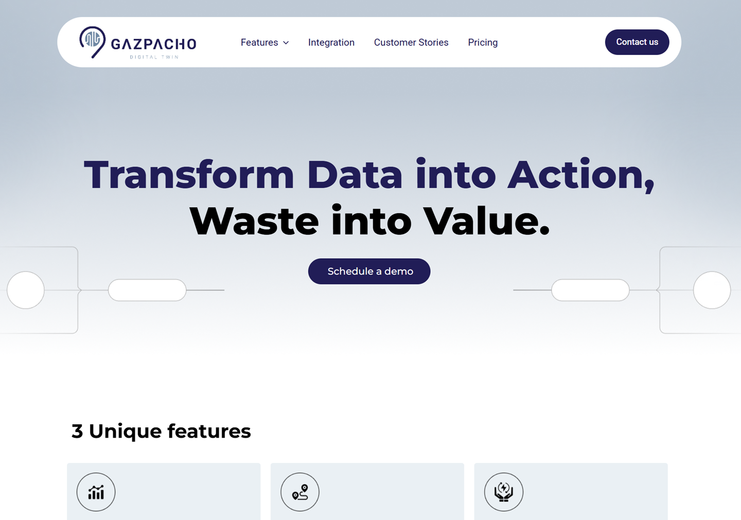 The Gazpacho website homepage designed and developed by ACSIUS
