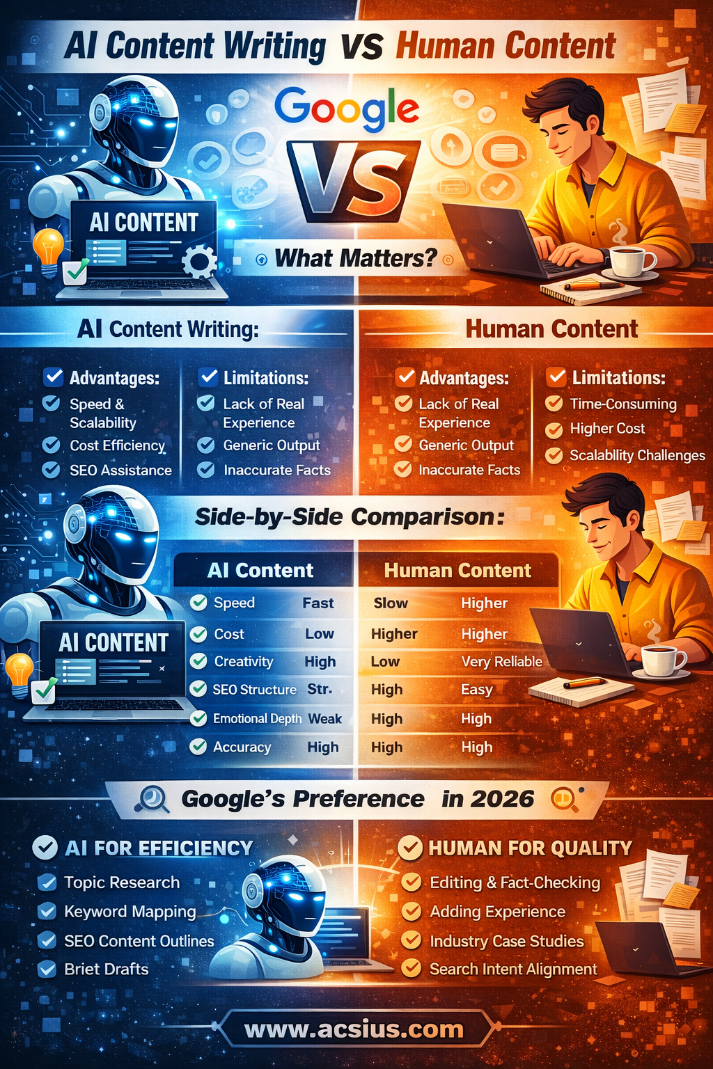AI vs human content